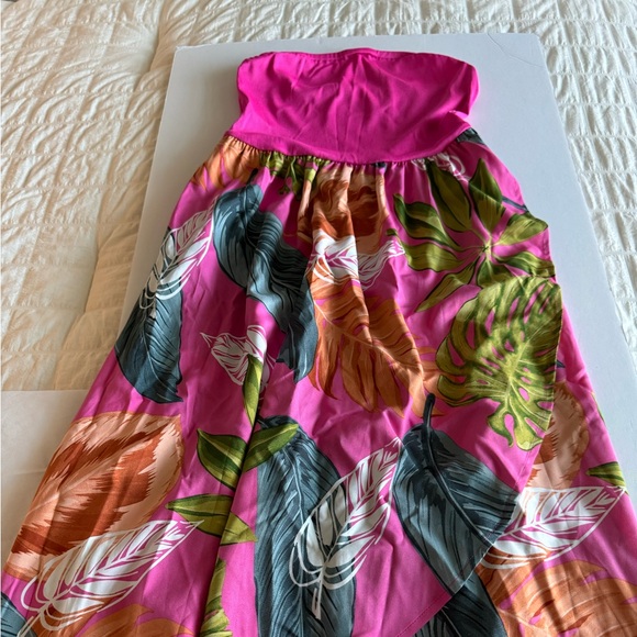 SHEIN Strapless Sundress, S, Fuchsia Top with Multicolored Full Skirt NEOT - Picture 8 of 16